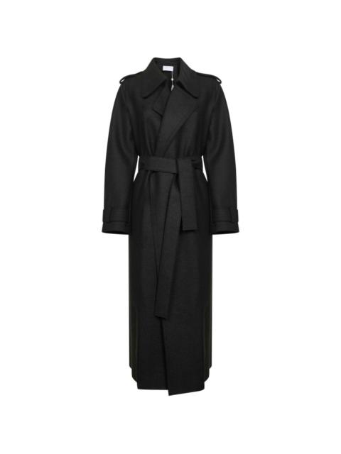 Harris Wharf London peak lapels belted coat