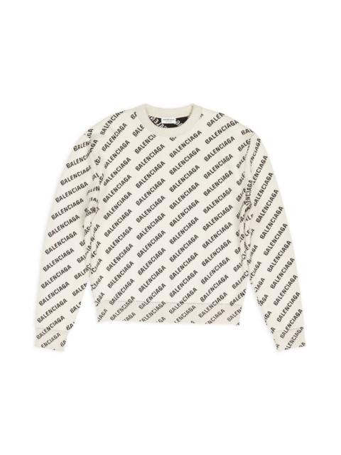 Women's Mini Allover Logo Sweater in Off White