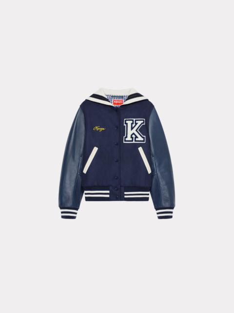 KENZO 'Varsity' wool and leather jacket