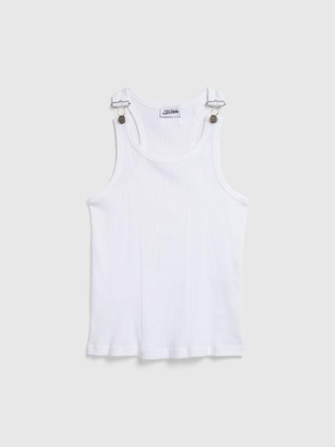 Jean Paul Gaultier Jean Paul Gaultier – Ribbed Tank Top With Overall Buckles White