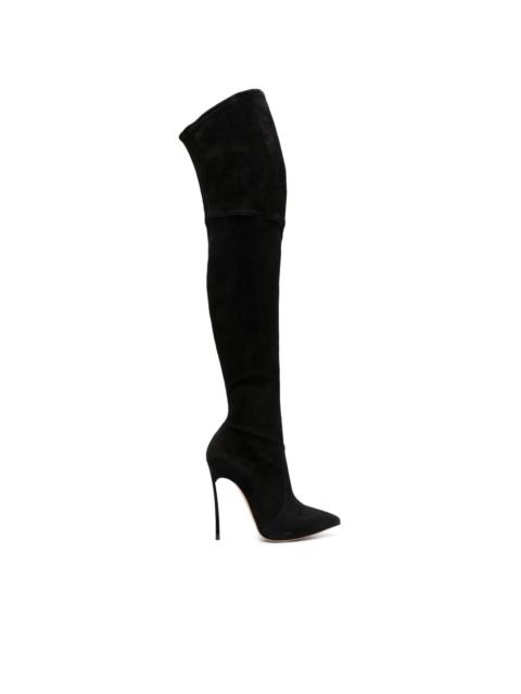 CASADEI Blade 115mm above-knee suede boots