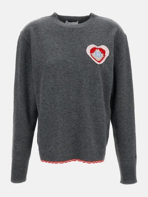 Stella McCartney KNITTED WOOL CROCHET HEART SWEATER