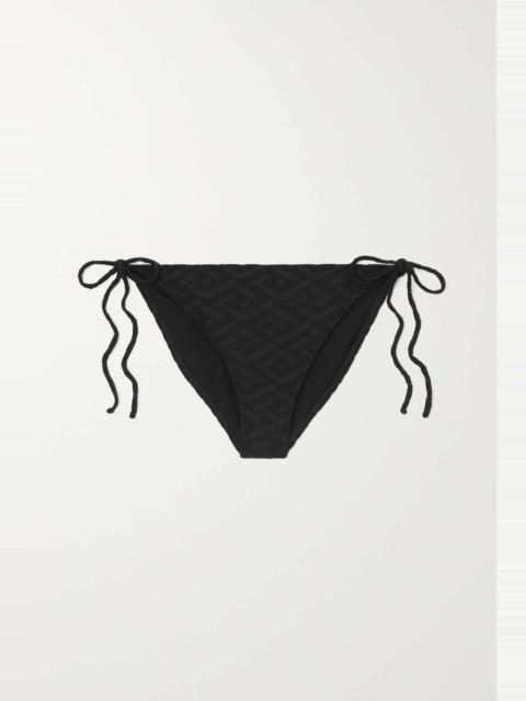 La Greca stretch-terry jacquard bikini bottoms