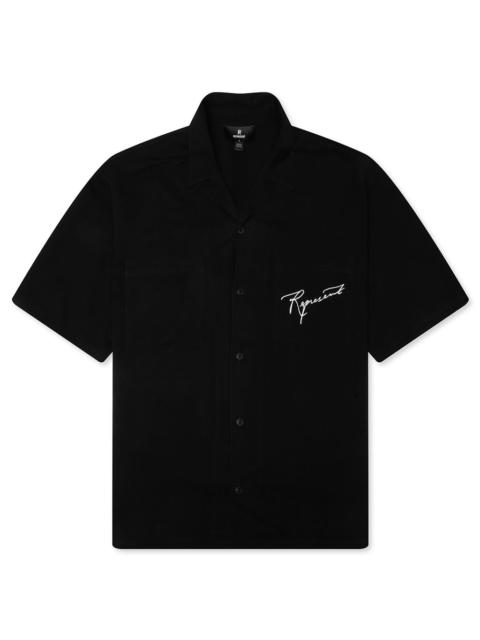 REPRESENT LOVE AND KISSES RESORT SHIRT - JET BLACK