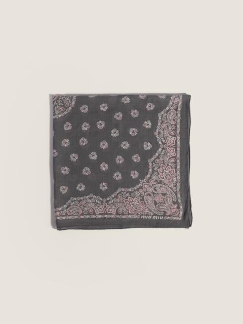 Miu Miu Printed wool and cashmere scarf