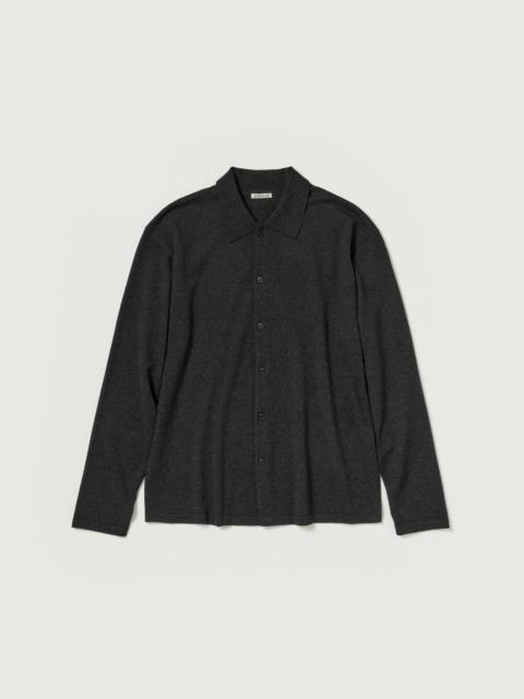 AURALEE HIGH TWIST WOOL KNIT SHIRT CARDIGAN