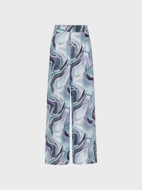 Vilebrequin WOMEN WIDE-LEG SILK PANTS MARBLE