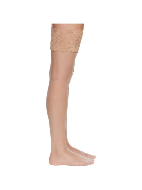 Wolford Beige Satin Touch 20 Stay-Up Stockings