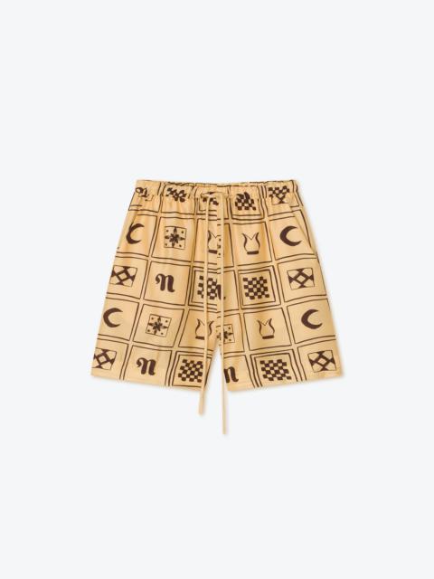 Nanushka ANNE - Printed silk-twill shorts - Apricot