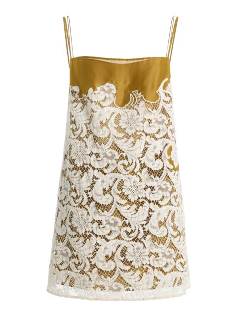 KHAITE Neema Lace Top bronze