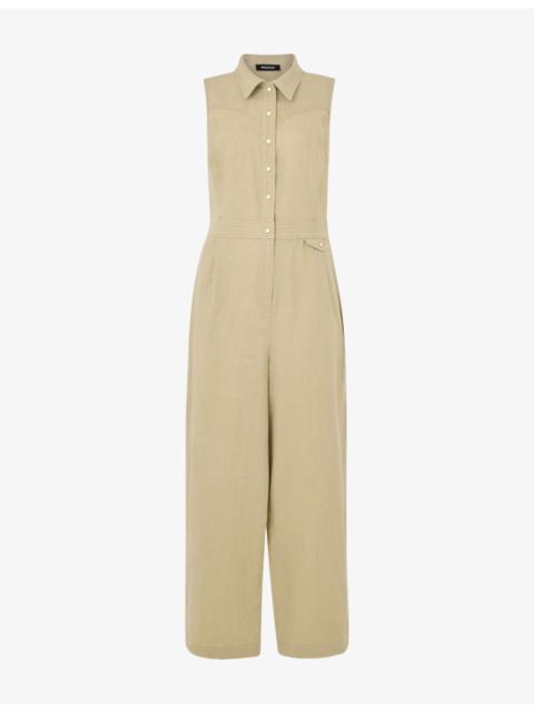 WHISTLES Ellis Sleeveless Linen Jumpsuit