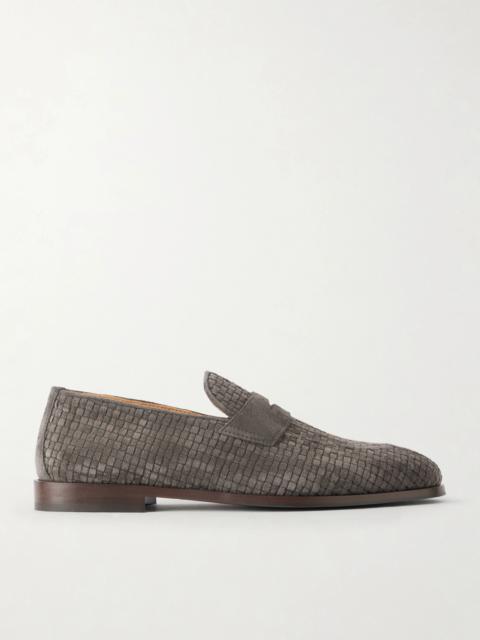 Brunello Cucinelli Woven Suede Penny Loafers
