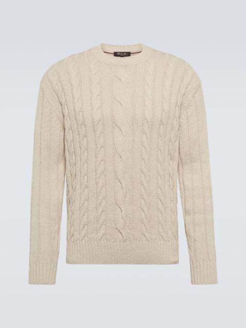 Knitted cotton crewneck sweater
