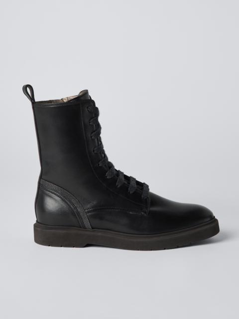 Brunello Cucinelli Calfskin boots with shiny contour