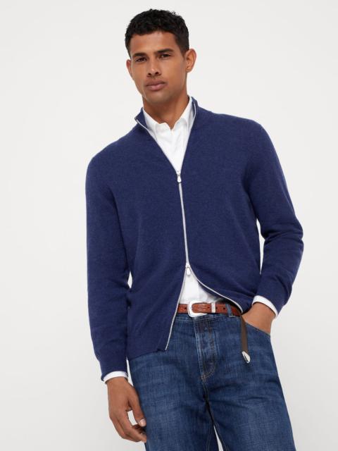 Brunello Cucinelli Cashmere turtleneck cardigan with zipper