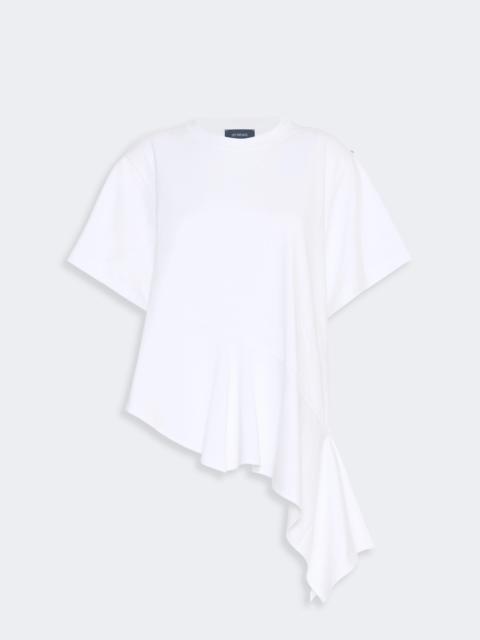 Sportmax TACCO Asymmetrical cotton T-shirt - OPTICAL WHITE