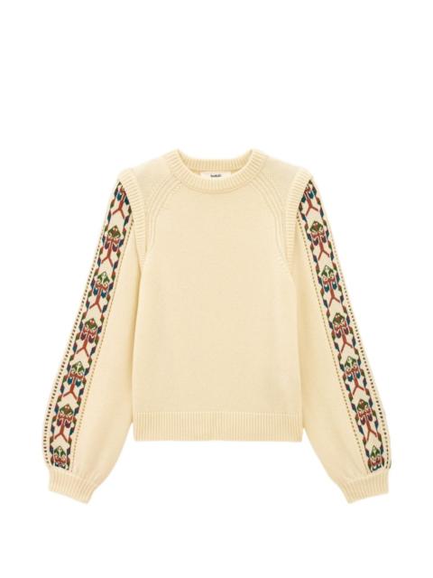 ba&sh geometric-pattern puff-sleeve knit