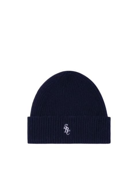 Sporty & Rich embroidered-logo beanie hat