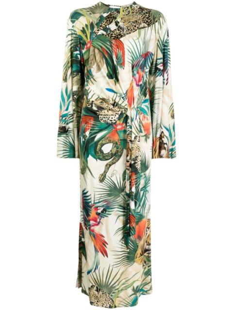 Roberto Cavalli jungle-print wrap dress