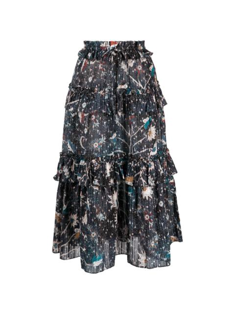 Josette graphic-print midi skirt