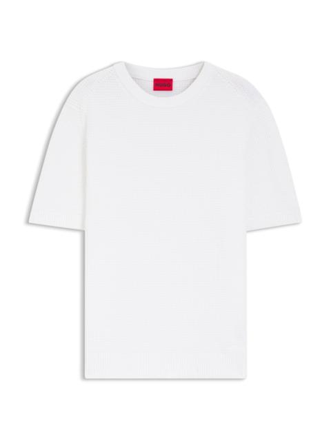 HUGO WAFFLE-KNIT SWEATER IN COTTON