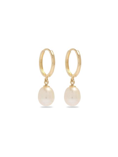 STONE AND STRAND Elliptical Pearl Huggies