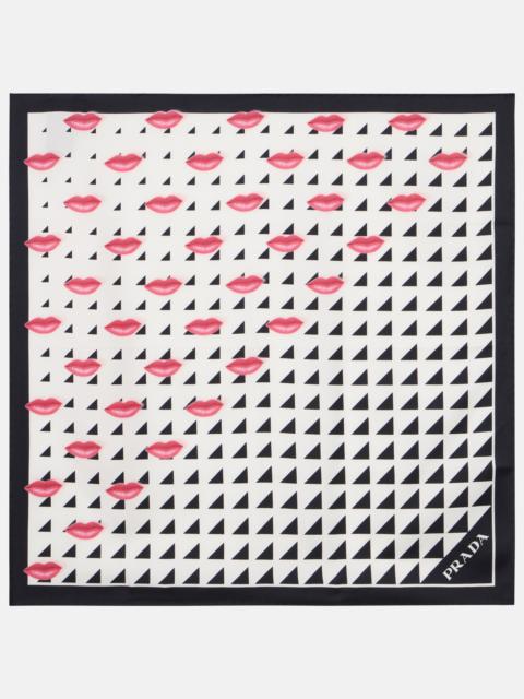 Prada Printed silk twill scarf