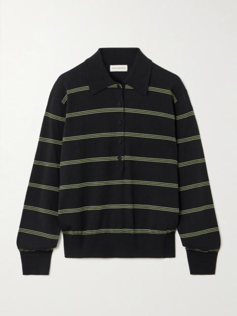 Dries Van Noten Striped Merino Wool Polo Shirt