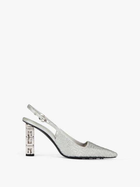 Givenchy G CUBE SLINGBACKS IN SATIN WITH 4G STUDS AND STRASS