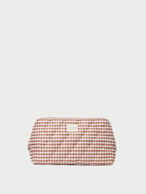 LOEFFLER RANDALL Frances Brown Gingham Cosmetic Pouch