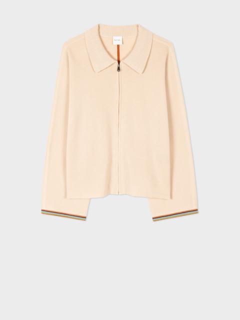 Paul Smith Merino Wool Zip Up Cardigan
