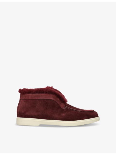 Santoni Fortune embossed-branded suede ankle boots