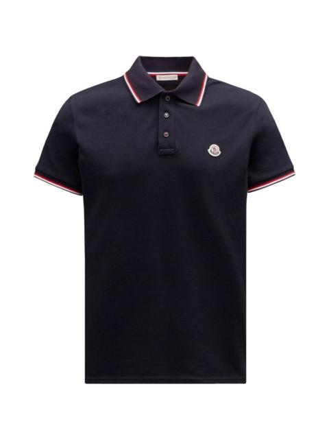 Moncler striped collar polo shirt