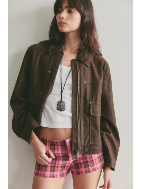 FREE PEOPLE Ana Plaid Micro Shorts