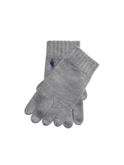Polo Ralph Lauren ribbed logo-embroidered gloves