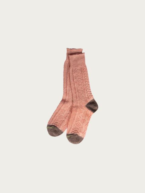 Kapital 96 Yarns Linen Jacquard KUBA Socks - Pink