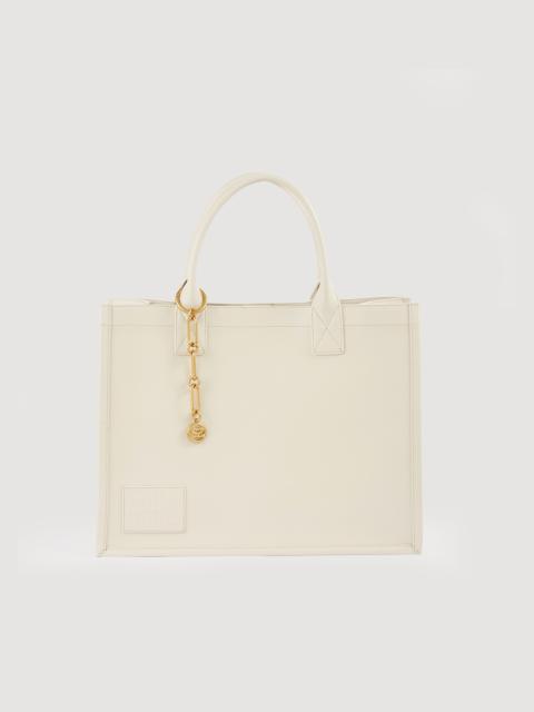 Sandro Leather tote bag with chain jewelry