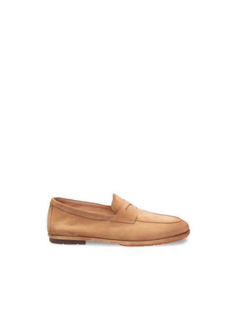 Santoni suede penny loafers