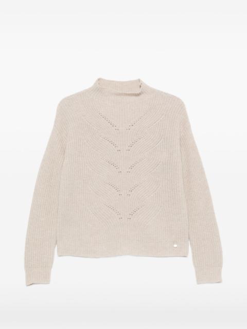 Herno pointelle-knit ribbed-trim sweater