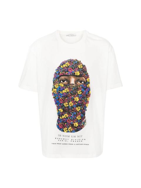 floral face-print T-shirt