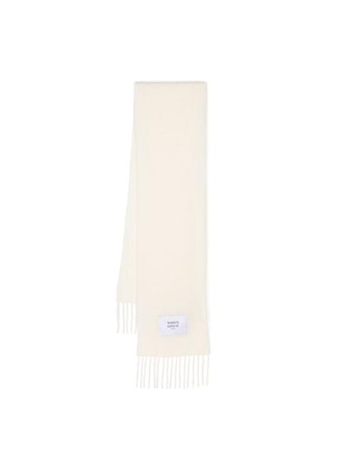 Maison Kitsuné logo-patch fringed scarf