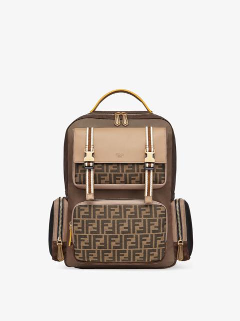 FENDI Brown nylon backpack