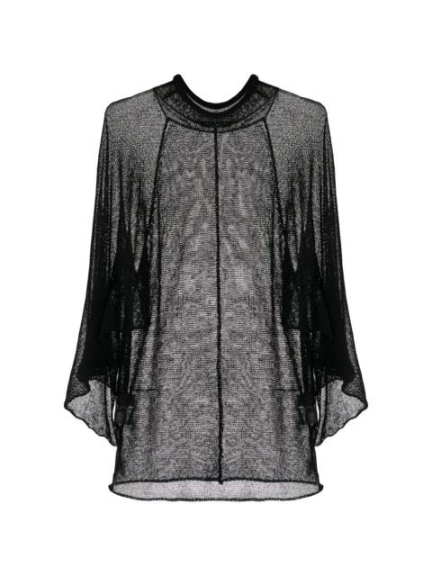 Yohji Yamamoto slit-sleeve fine-knit top