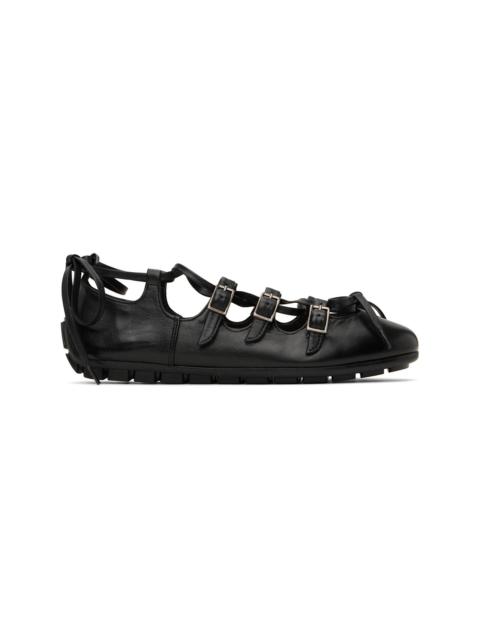 Black Ghillie Grip Ballerina Flats