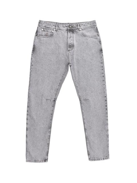 Brunello Cucinelli Denim 5 Pocket Jeans "Stone" BRUN184