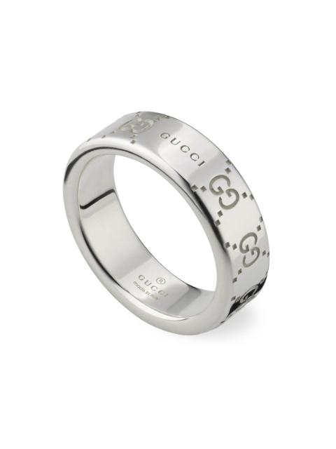GUCCI Men's Signature Sterling Silver Ring - Silver