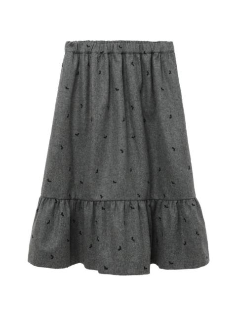Comme des Garçons GIRL ruffled print midi skirt