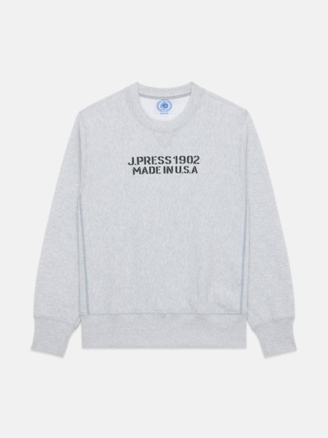 J. PRESS MADE-IN-USA GREY J. PRESS 1902 LOGO SWEATSHIRT