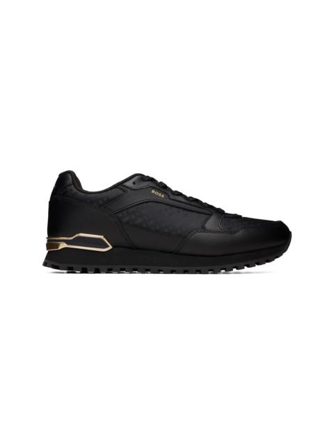 BOSS Black Leather & Canvas Sneakers