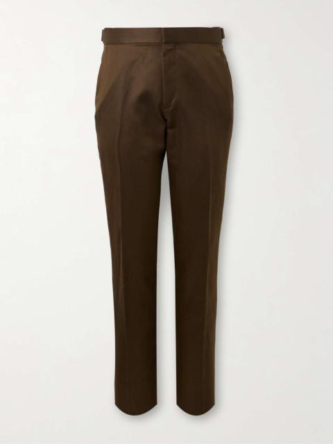 Dyllan Straight-Leg Silk and Linen-Blend Twill Suit Trousers